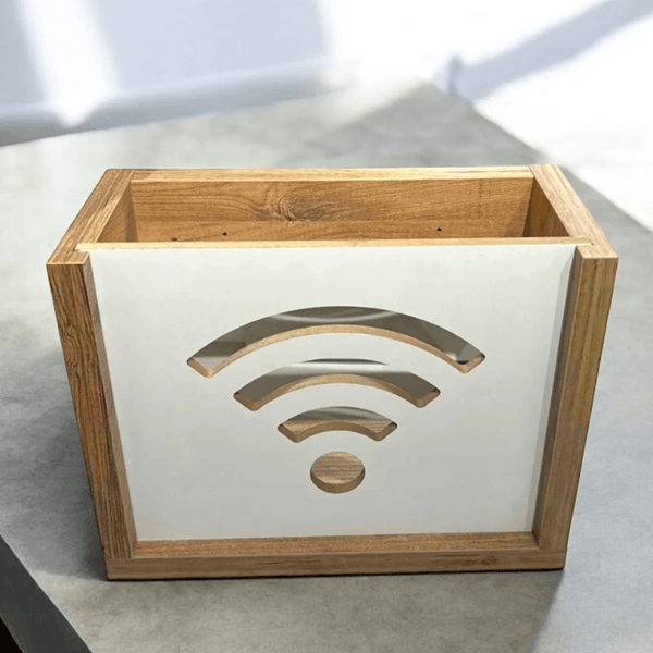 📡 Cache-Routeur Wi-Fi en Bois – Design Moderne & Fonctionnel