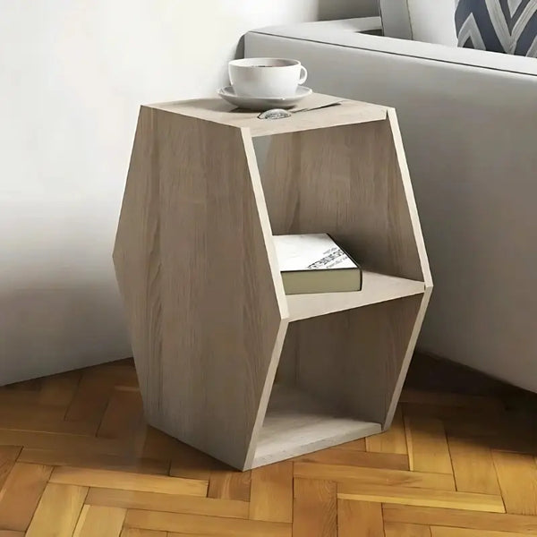 Design Géométrique et Intemporel – Table Hexa en Bois Naturel