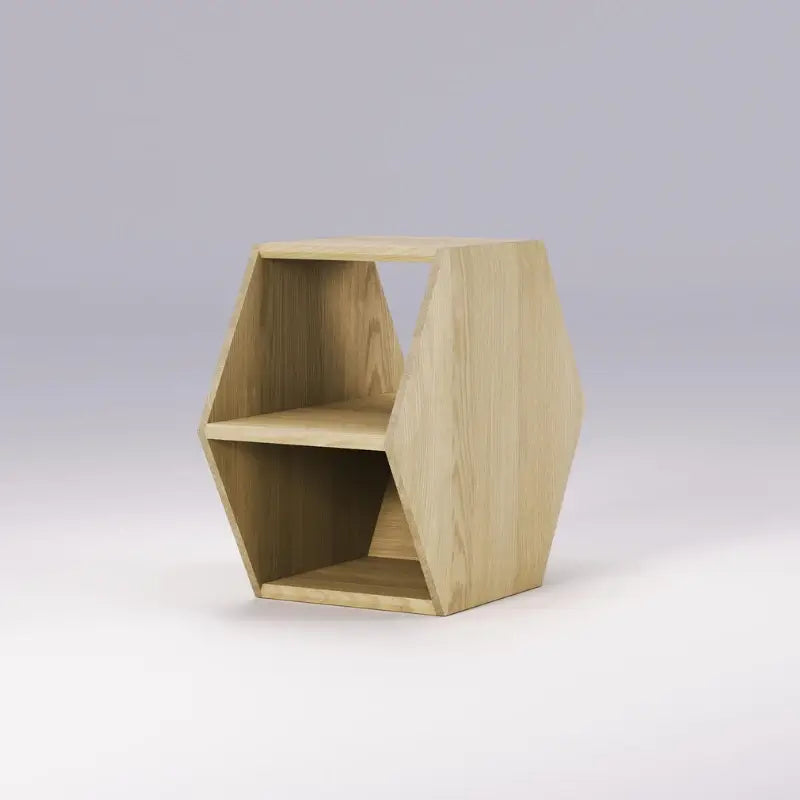 Design Géométrique et Intemporel – Table Hexa en Bois Naturel